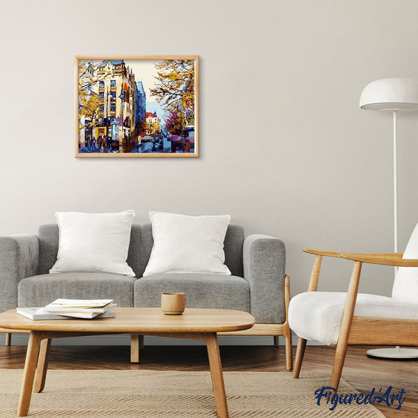 paint by numbers | City in Fall | cities intermediate | FiguredArt