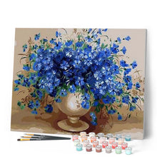 Load image into Gallery viewer, paint by numbers | Blue Temptation | flowers intermediate | FiguredArt