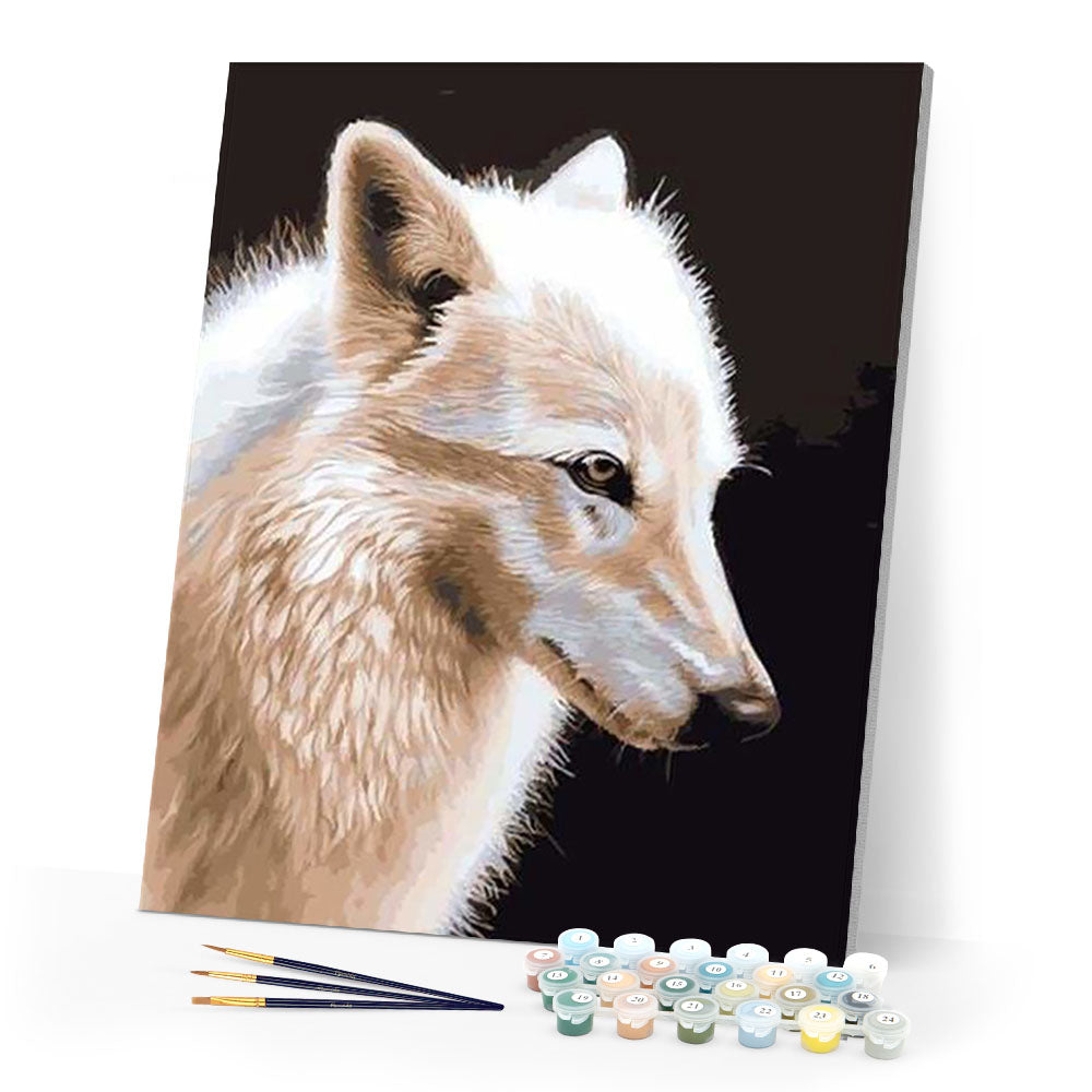 paint by numbers | White Wolf | animals intermediate wolves | FiguredArt