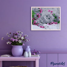 Load image into Gallery viewer, paint by numbers | Kitten in the Flowers | animals cats flowers intermediate | FiguredArt