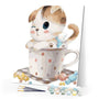 paint by numbers | Cat Teacup | animals beginners cats easy kids | FiguredArt