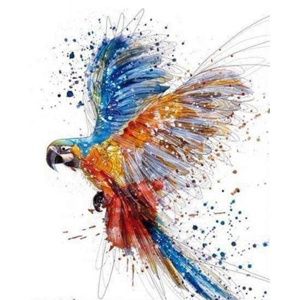 paint by numbers | Parrot in full Flight | advanced animals birds parrots | FiguredArt
