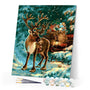 paint by numbers | Moose Christmas | animals christmas deer intermediate | FiguredArt