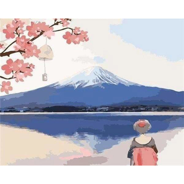 paint by numbers | Looking at Mount Fuji | easy flowers landscapes | FiguredArt