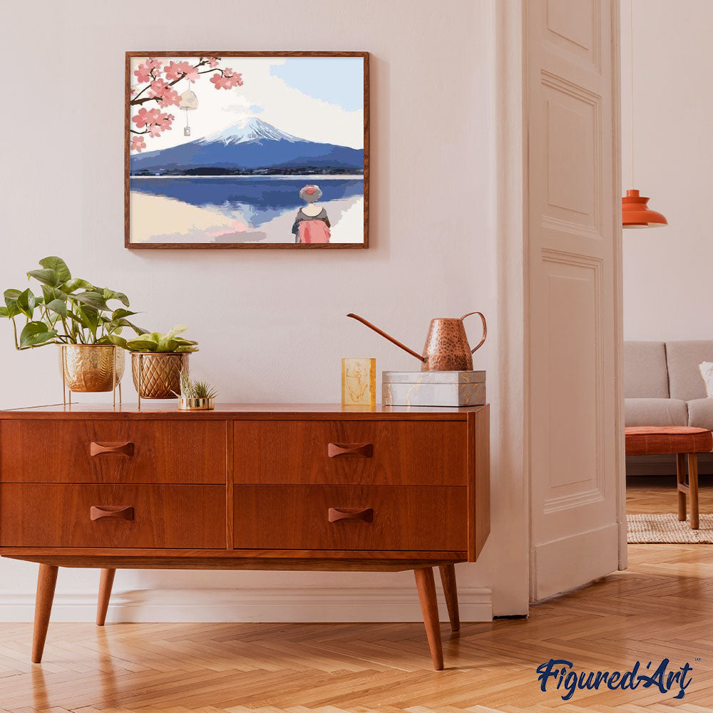 paint by numbers | Looking at Mount Fuji | easy flowers landscapes | FiguredArt