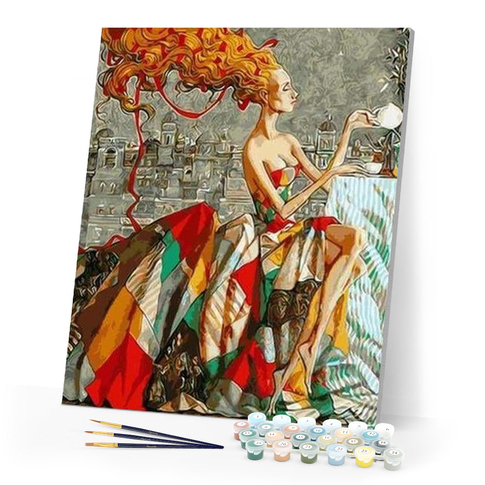 paint by numbers | Tea Time | advanced portrait | FiguredArt