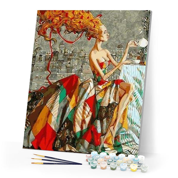 paint by numbers | Tea Time | advanced portrait | FiguredArt