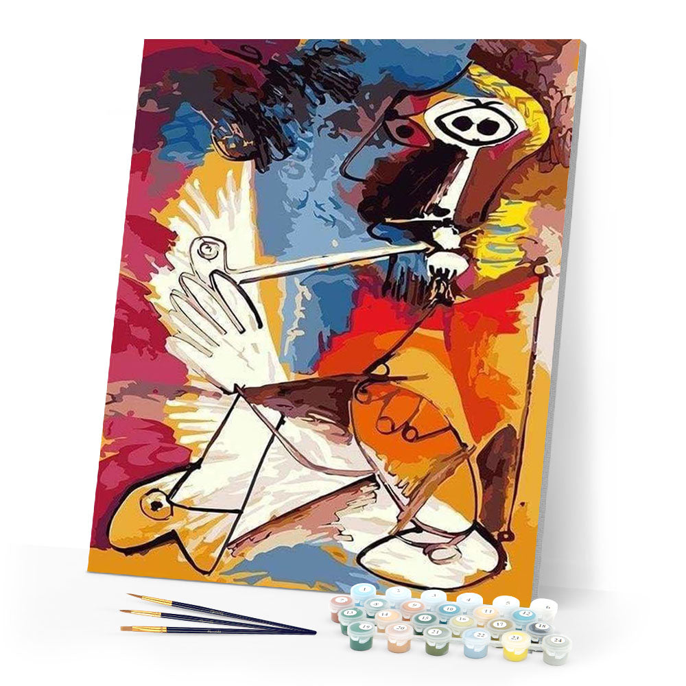 paint by numbers | Abstract Man With Pipe | easy portrait | FiguredArt