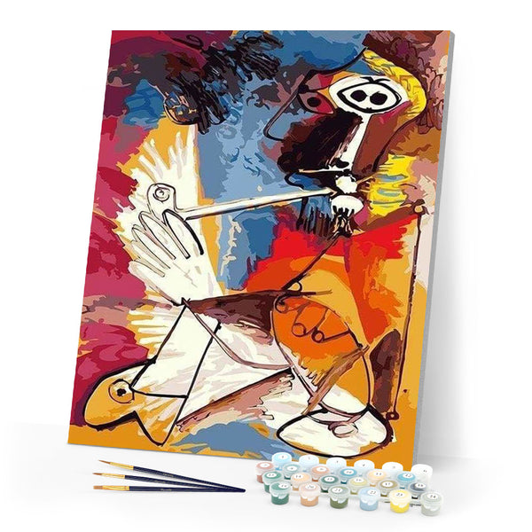 paint by numbers | Abstract Man With Pipe | easy portrait | FiguredArt