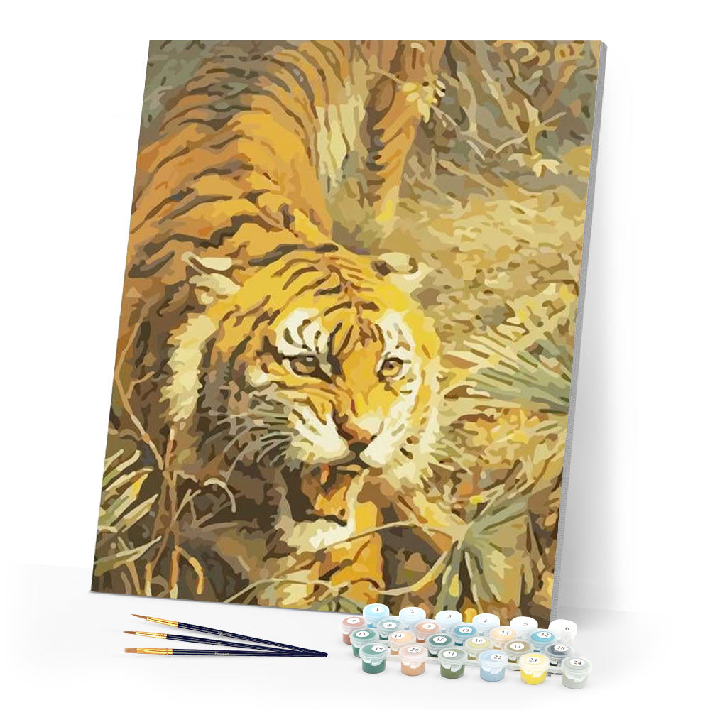paint by numbers | Angry Tiger | animals intermediate tigers | FiguredArt