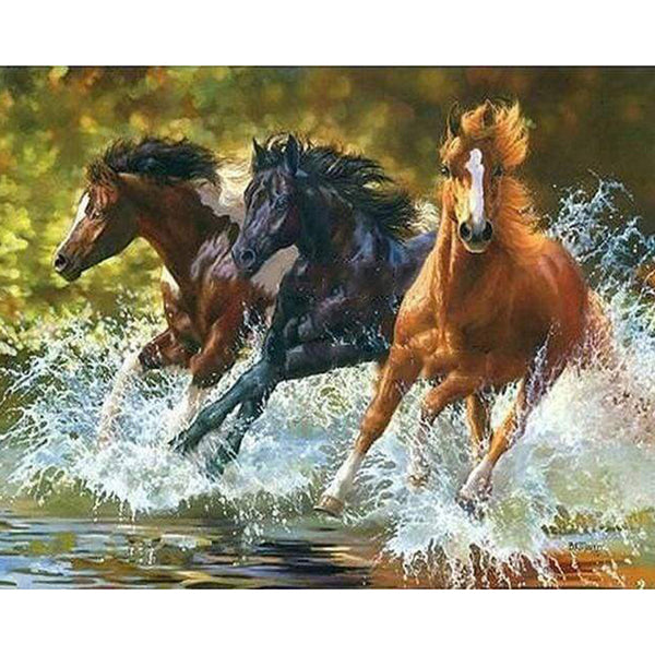 paint by numbers | Horses of Camargue | animals horses intermediate | FiguredArt