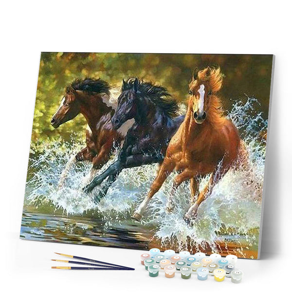 paint by numbers | Horses of Camargue | animals horses intermediate | FiguredArt