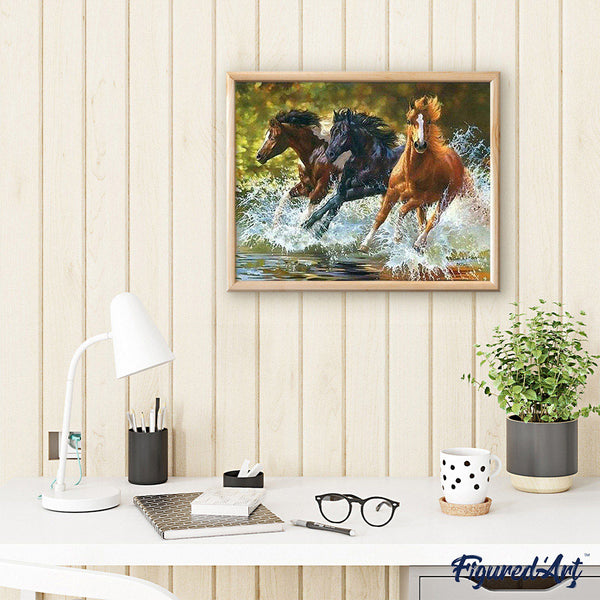 paint by numbers | Horses of Camargue | animals horses intermediate | FiguredArt