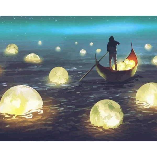 paint by numbers | Moon Lake | intermediate landscapes | FiguredArt