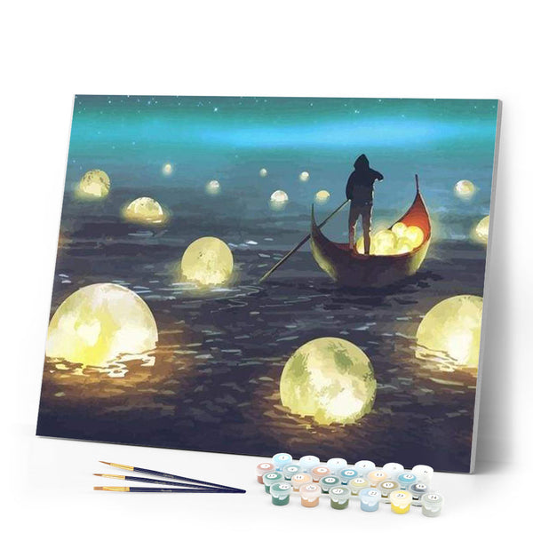 paint by numbers | Moon Lake | intermediate landscapes | FiguredArt