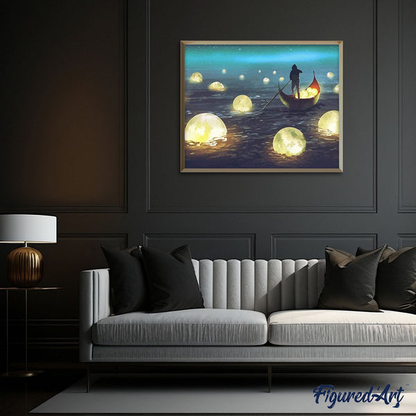 paint by numbers | Moon Lake | intermediate landscapes | FiguredArt