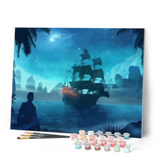 Load image into Gallery viewer, paint by numbers | The Island Boat | advanced landscapes ships and boats | FiguredArt