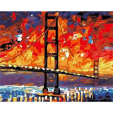 paint by numbers | San Francisco Bridge by Night | cities intermediate | FiguredArt