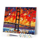 paint by numbers | San Francisco Bridge by Night | cities intermediate | FiguredArt