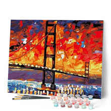 Load image into Gallery viewer, paint by numbers | San Francisco Bridge by Night | cities intermediate | FiguredArt