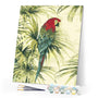 paint by numbers | Flowers and Parrot | animals birds flowers intermediate parrots | FiguredArt