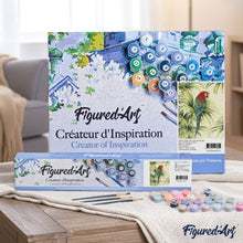 Load image into Gallery viewer, paint by numbers | Flowers and Parrot | animals birds flowers intermediate parrots | FiguredArt