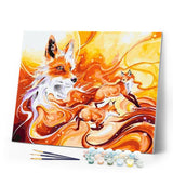 paint by numbers | Three Foxes | animals foxes intermediate | FiguredArt