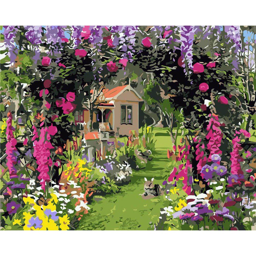 Paint by numbers | Colorful flowery garden | advanced flowers new arrivals landscapes | Figured'Art