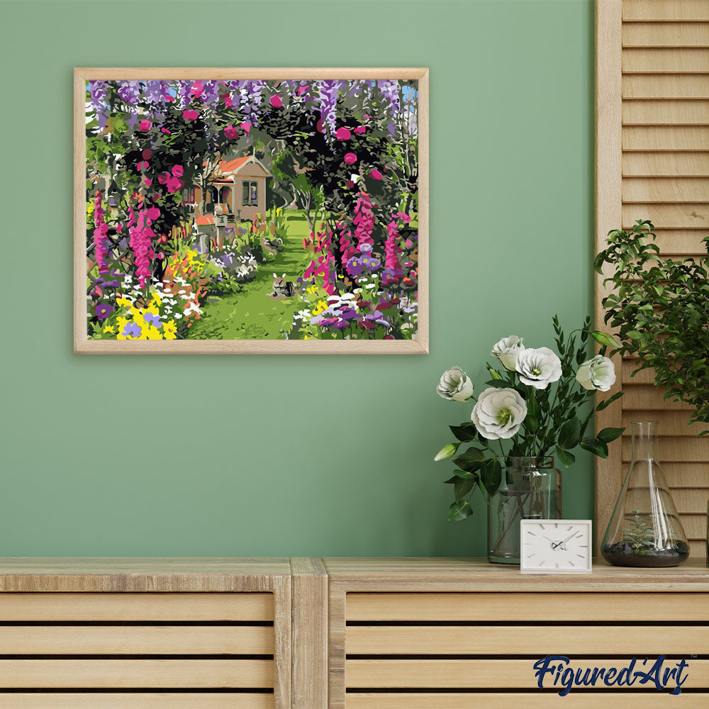 Paint by numbers | Colorful flowery garden | advanced flowers new arrivals landscapes | Figured'Art