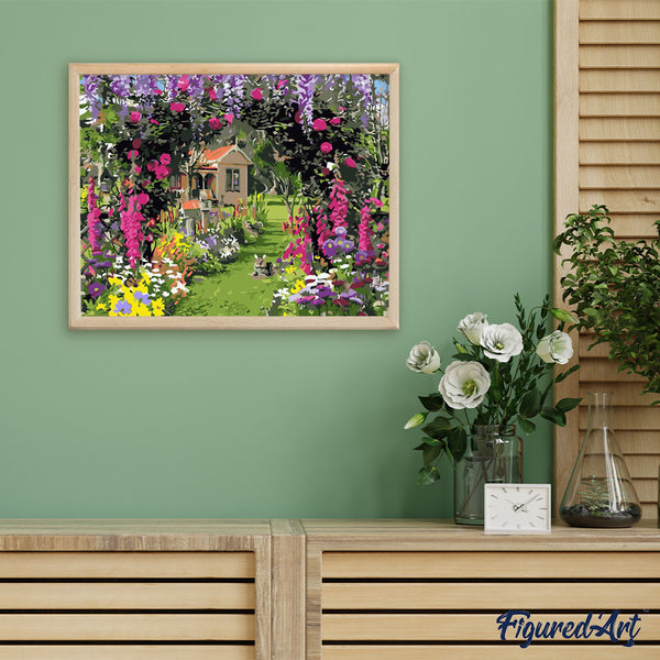 Paint by numbers | Colorful flowery garden | advanced flowers new arrivals landscapes | Figured'Art