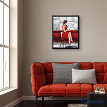 Load image into Gallery viewer, Woman in Red with Wine Glass