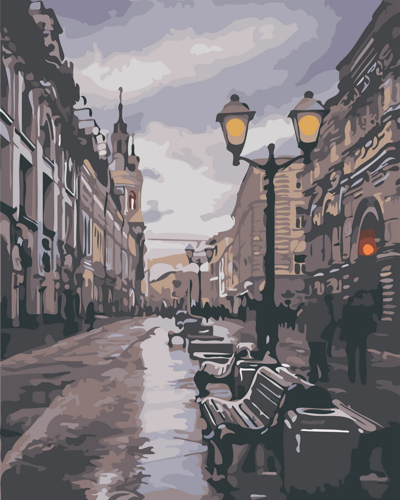 Paint by Numbers - Downtown street – Figured'Art