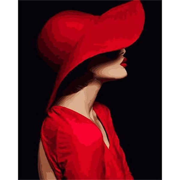 paint by numbers | The Lady with a Red Hat | beginners easy portrait | FiguredArt
