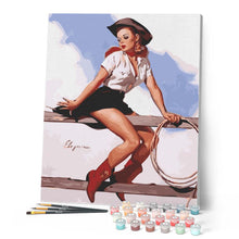 Load image into Gallery viewer, Vintage Pin-up with Lasso