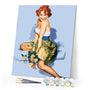 Vintage Pin-up with Bouquet