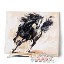 Load image into Gallery viewer, paint by numbers | Black Horse | animals horses intermediate | FiguredArt