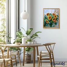 Load image into Gallery viewer, Transparent vase and sunflowers