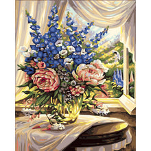 Load image into Gallery viewer, Paint by numbers | Open window and flower bouquet | advanced flowers new arrivals | Figured&#39;Art