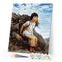 paint by numbers | Girl collecting Firewood | intermediate portrait | FiguredArt