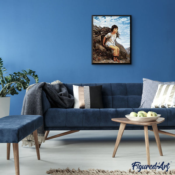 paint by numbers | Girl collecting Firewood | intermediate portrait | FiguredArt