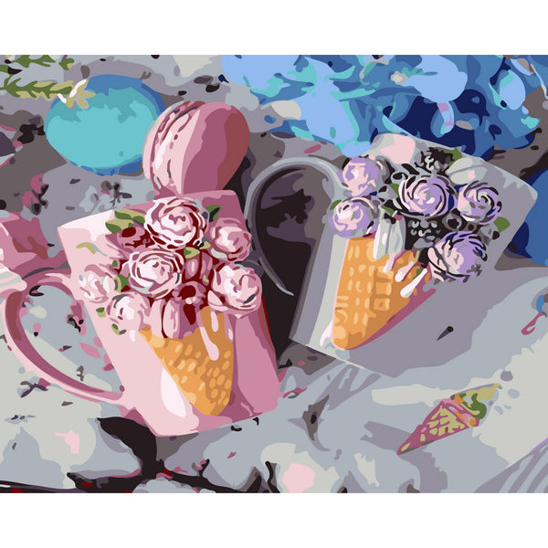 Mugs and macarons