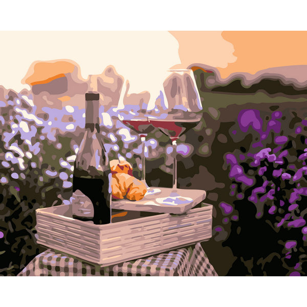 Wine glasses in the fields