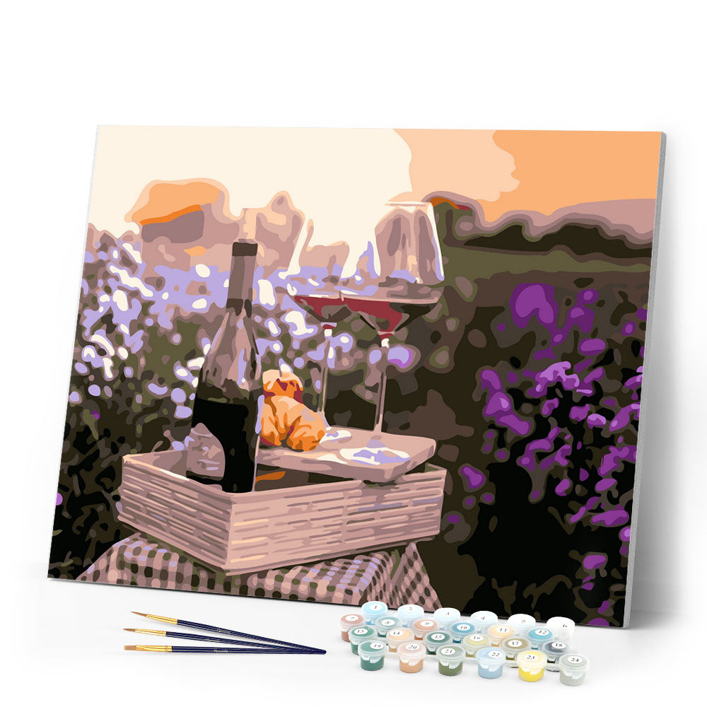 Paint by Numbers - Wine glasses in the fields