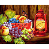 Paint by numbers | Fruits on the table and butterflies | animals advanced kitchen new arrivals butterflies | Figured'Art