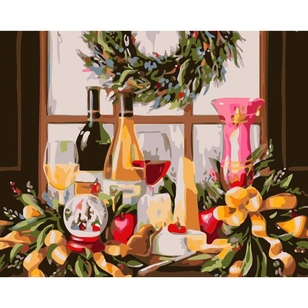 Paint by numbers | Wine bottles on the table | advanced kitchen new arrivals | Figured'Art