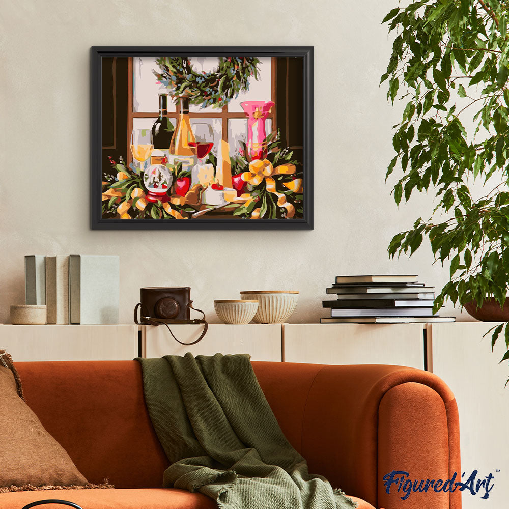Paint by numbers | Wine bottles on the table | advanced kitchen new arrivals | Figured'Art