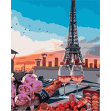 Paint by numbers | The aperitif with the Eiffel Tower's view | intermediate new arrivals romance cities | Figured'Art