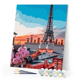 Paint by numbers | The aperitif with the Eiffel Tower's view | intermediate new arrivals romance cities | Figured'Art
