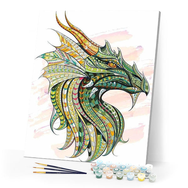 paint by numbers | Green Dragon | advanced animals dragons | FiguredArt
