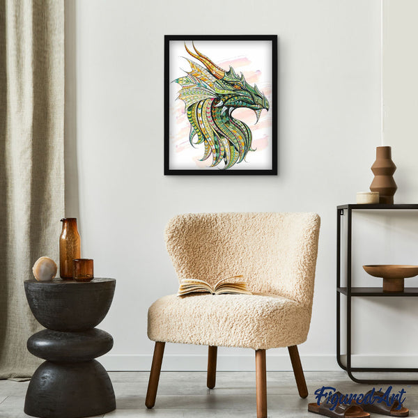 paint by numbers | Green Dragon | advanced animals dragons | FiguredArt
